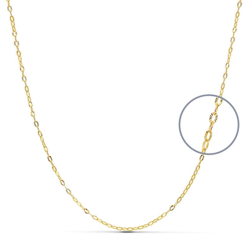 18K Cadena Oro Amarillo Maciza Forzada 40Cmx1 Mm