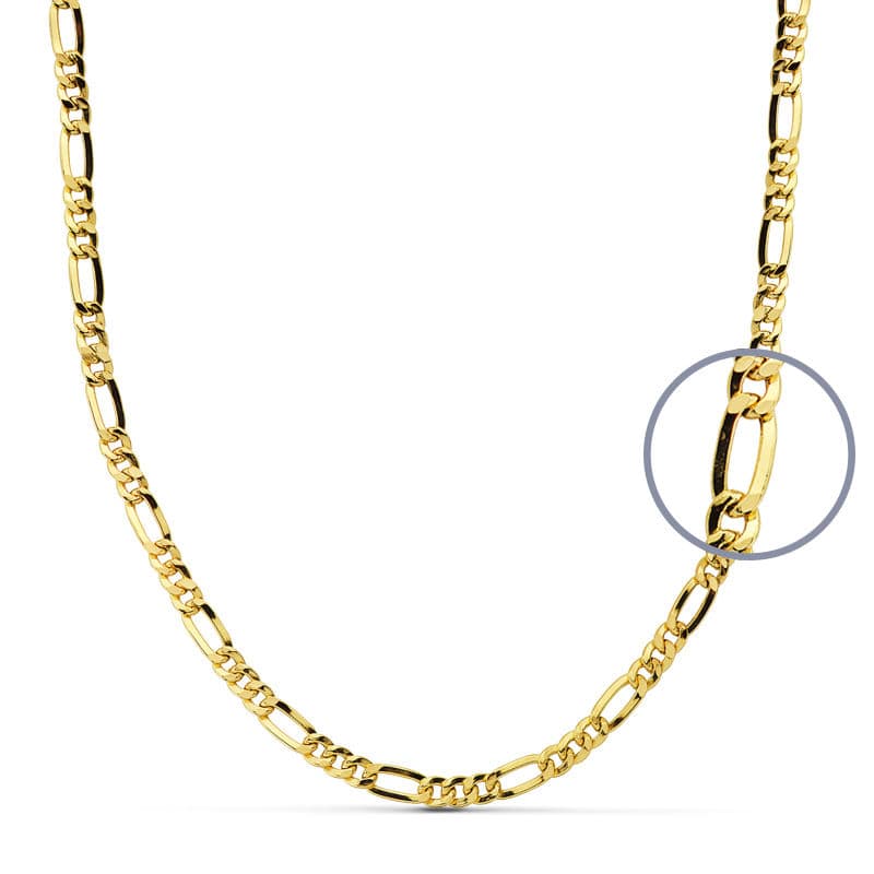 18K Cadena Oro Amarillo Cartier 50Cm Hueca 3 Mm