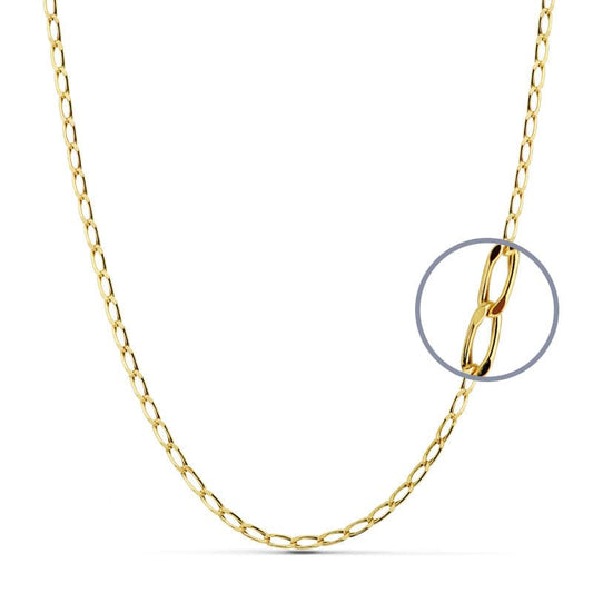 18K Cadena Oro Amarillo Bilbao 60Cm Hueca 2.5 Mm