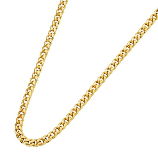 18K Cadena Oro Amarillo Barbada Hueca 2,5 Mm 60Cm