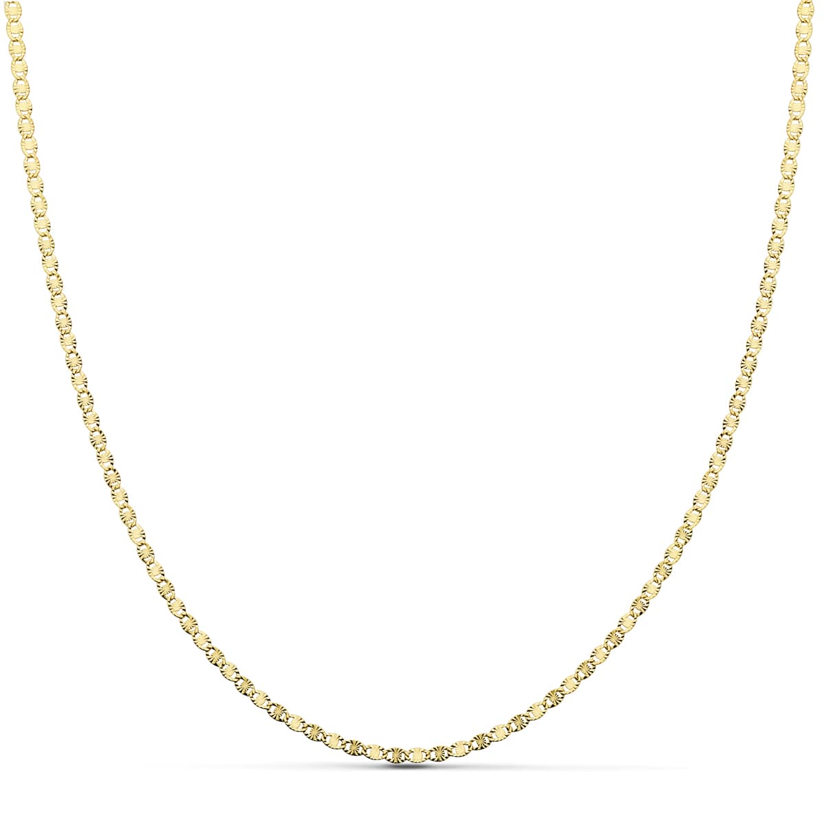18K Cadena Oro Amarillo Maciza Diamantada 1.5 Mm 40Cm