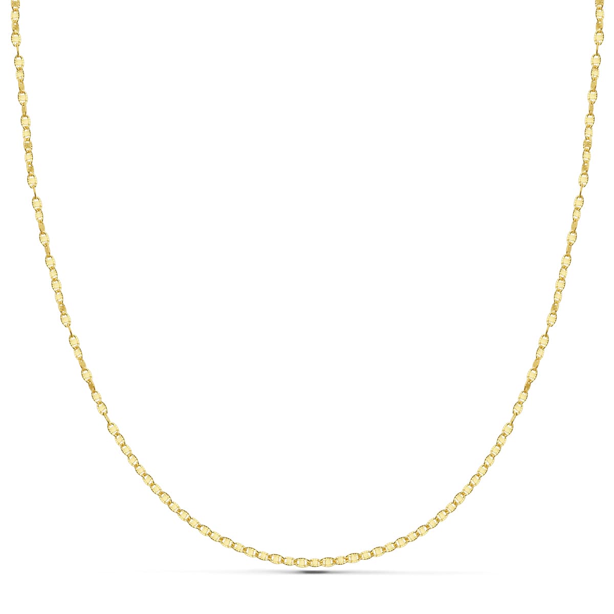 18K Cadena Oro Amarillo Maciza Diamantada 45Cm 1.5 Mm