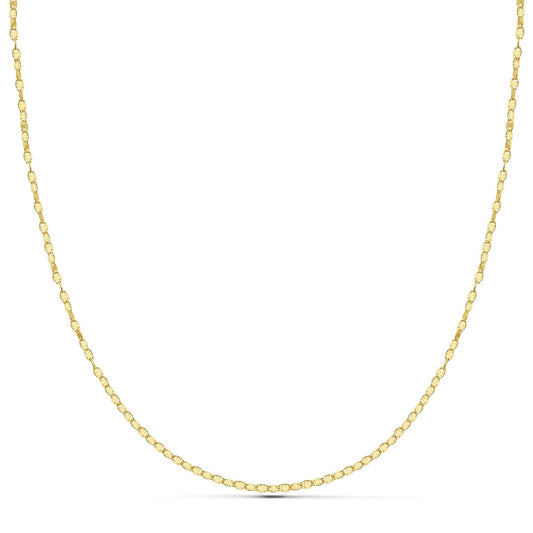 18K Cadena Oro Amarillo Maciza Diamantada 45Cm 1.5 Mm