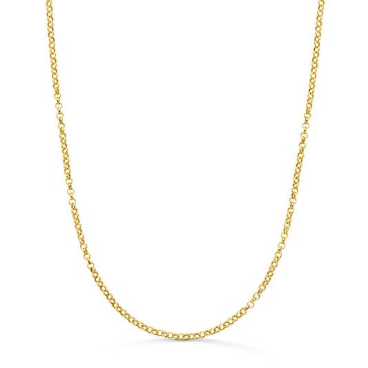 18K Cadena Oro Amarillo Rolo Hueca Ancho: 2Mm Largo: 50Cm Cierre Reasa