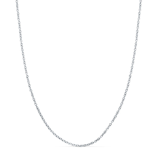 18K CADENA ORO BLANCO FORZADA MACIZA ANCHO: 1MM LARGO: 50CM