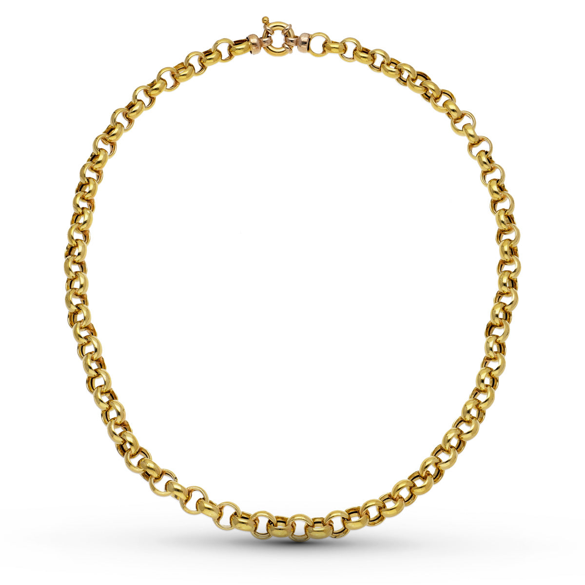 18K Cadena Oro Amarillo Rolo Hueca 45Cm 8 Mm