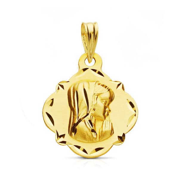 9K MEDALLA ORO AMARILLO VIRGEN NIÑA 19X16 MM
