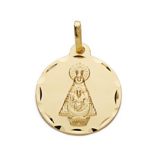 18K MEDALLA ORO AMARILLO VIRGEN DE TISCAR TALLADA 22 MM