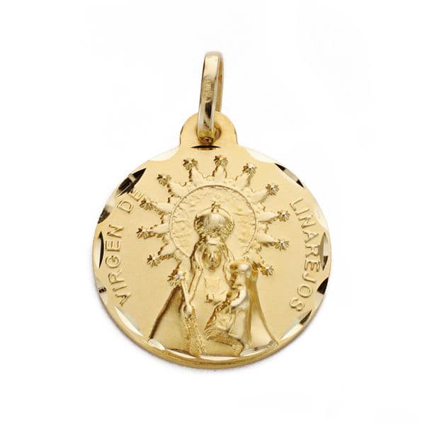 18K MEDALLA ORO AMARILLO VIRGEN DE LINAREJOS 18 MM