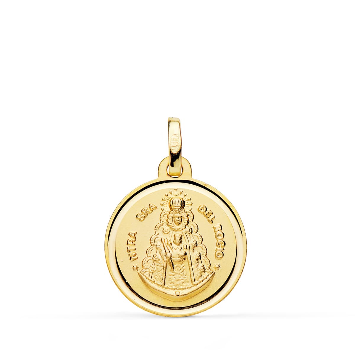 18K MEDALLA ORO AMARILLO VIRGEN DEL ROCIO BISEL 18 MM