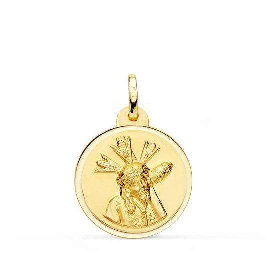 18K MEDALLA ORO AMARILLO CRISTO DEL GRAN PODER BISEL 20 MM