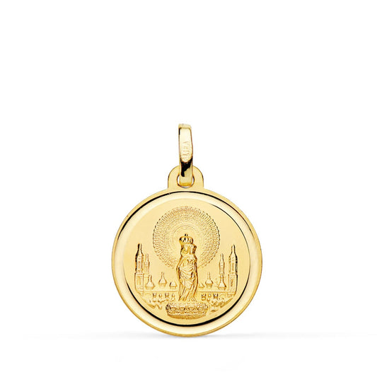 18K MEDALLA ORO AMARILLO VIRGEN DEL PILAR 18 MM