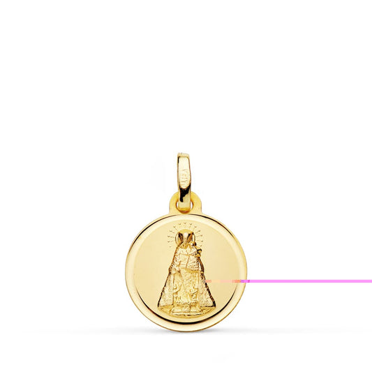 18K MEDALLA ORO AMARILLO VIRGEN DE LOS DESAMPARADOS 14 MM BISEL