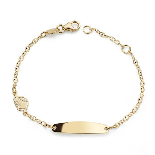 18K Pulsera Esclava Oro Amarillo Elefante 14Cm