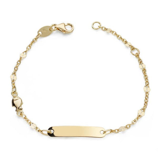 18K Pulsera Esclava Oro Amarillo Motivo Pez 14Cm