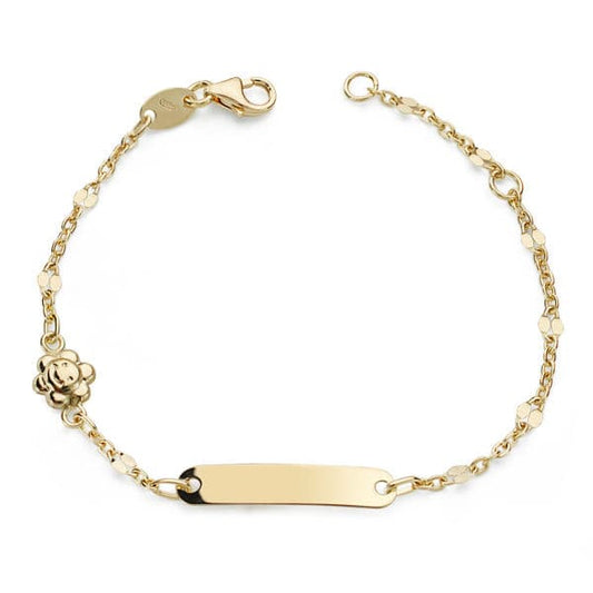 18K Pulsera Esclava Oro Amarillo Motivo Sol 14Cm