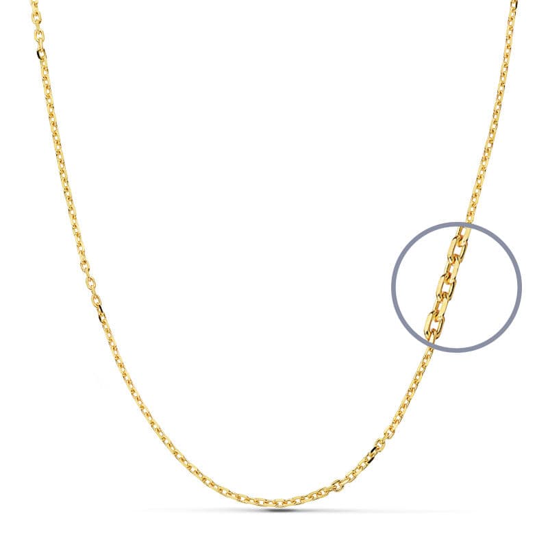 9K Cadena Oro Amarillo Forzada 60Cm