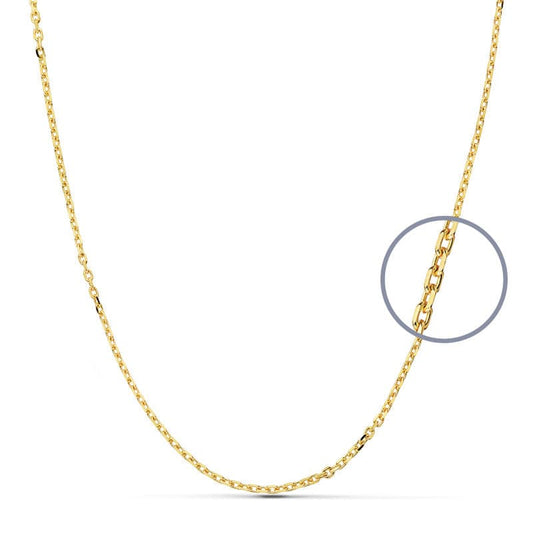 9K Cadena Oro Amarillo Forzada 60Cm