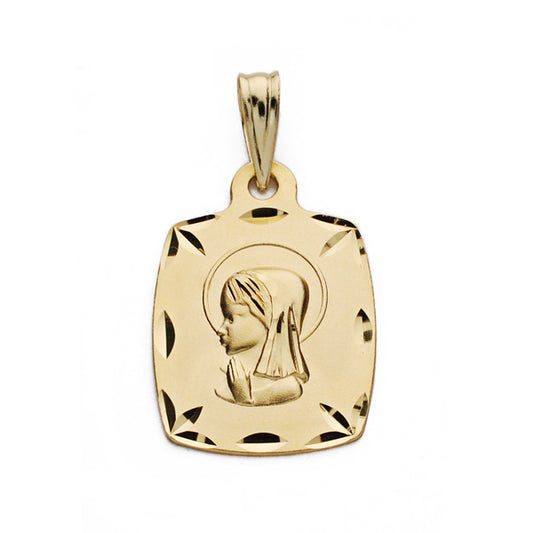 18K MEDALLA ORO AMARILLO VIRGEN NIÑA TONEL 19X13 MM