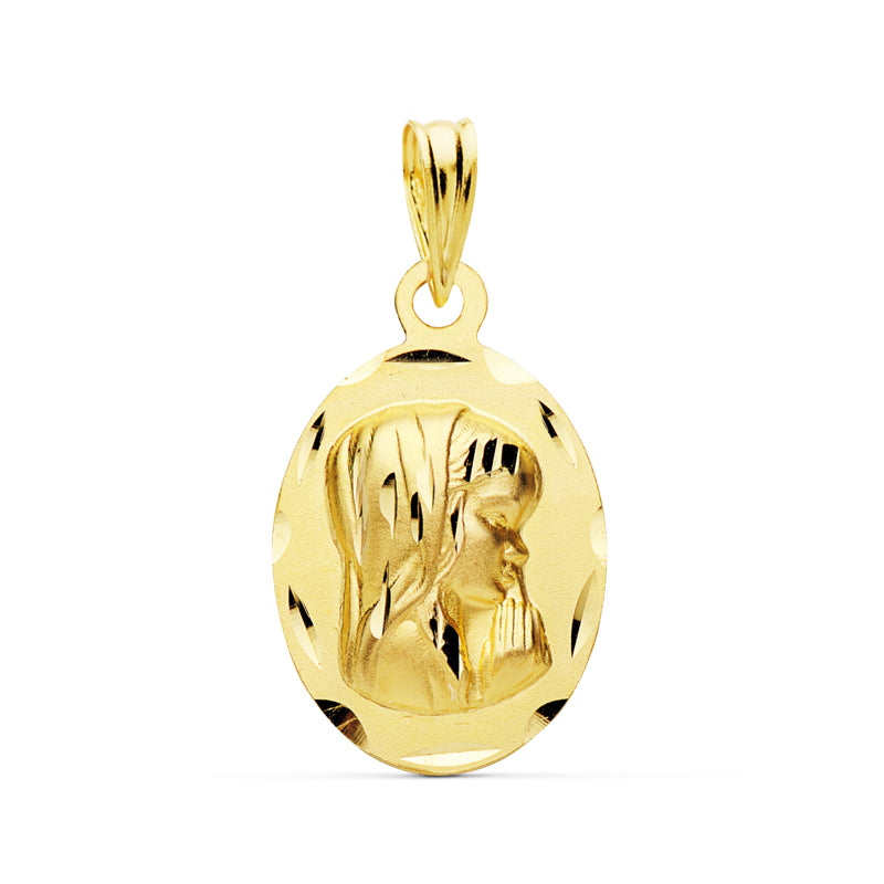 9K MEDALLA ORO AMARILLO VIRGEN NIÑA19X12 MM