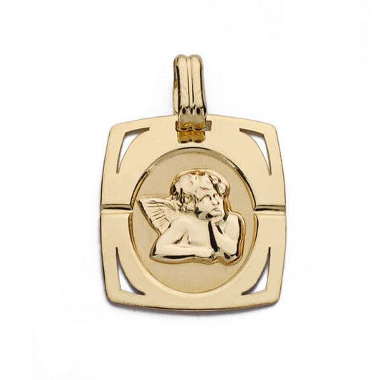 9K Medalla Oro Amarillo Angel Burlon 9K 20X17 Mm
