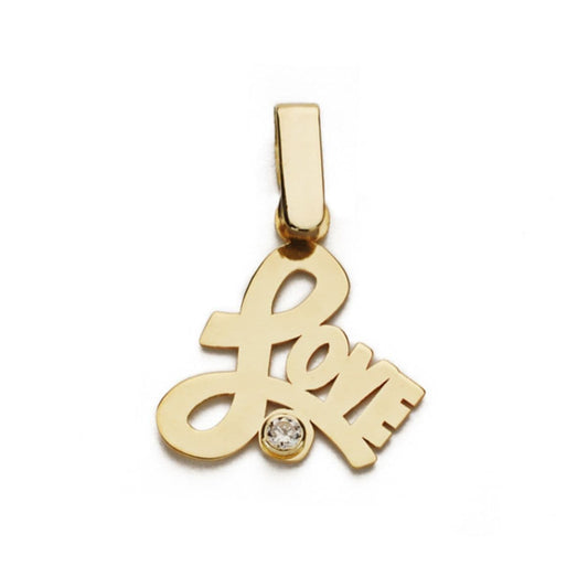 9K Colgante Oro Amarillo Love 18X16 Mm