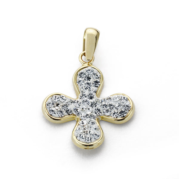 9K Cruz Oro Blanco Circonita 17X14 Mm
