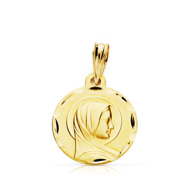 9K Medalla Oro Amarillo Francesa 9K 14 Mm Ligera