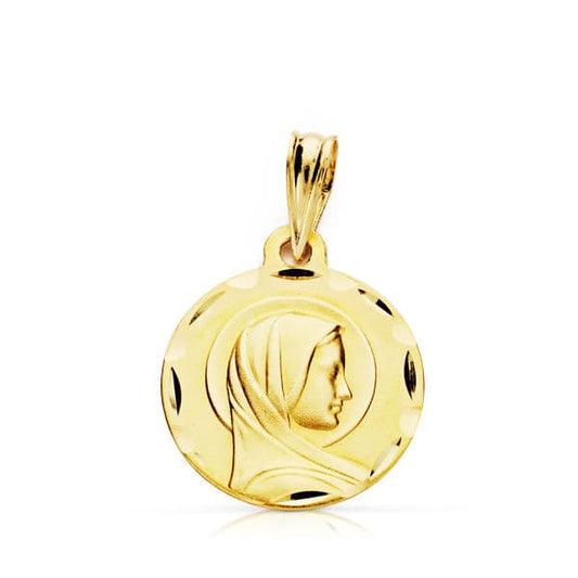 9K Medalla Oro Amarillo Francesa 9K 14 Mm Ligera