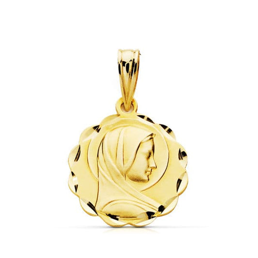 9K Medalla Oro Amarillo Virgen Maria 9K 17 Mm