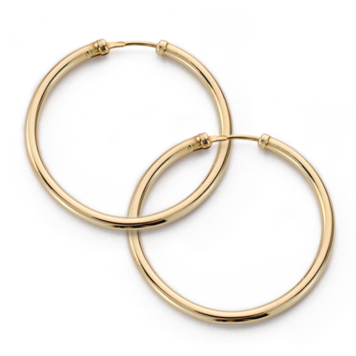 9K Aros Oro Amarillo De Tubo Huecos 28X2 Mm