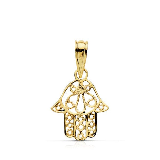 9K Colgante Mano De Fatima Oro Amarillo 9K 14X11 Mm