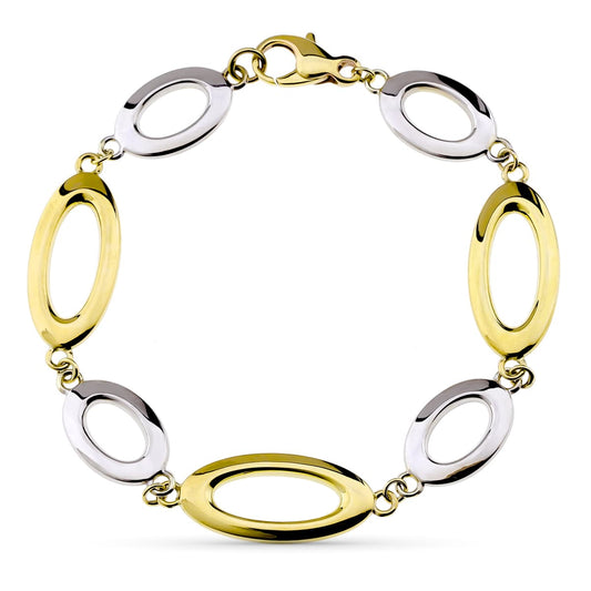 9K Pulsera Oro Amarillo Hueca 19Cm