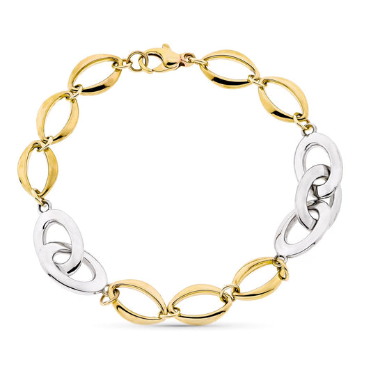 9K Pulsera Oro Amarillo Hueca 20.5 Cm