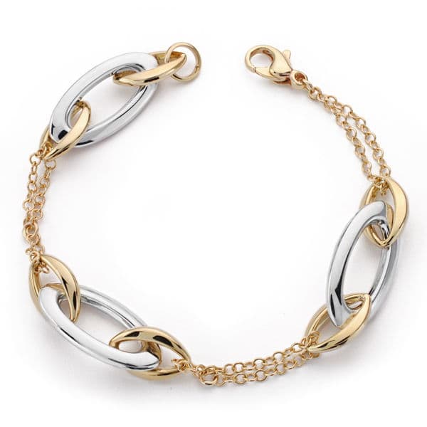 9K Pulsera Oro Amarillo Hueca 19.5Cm