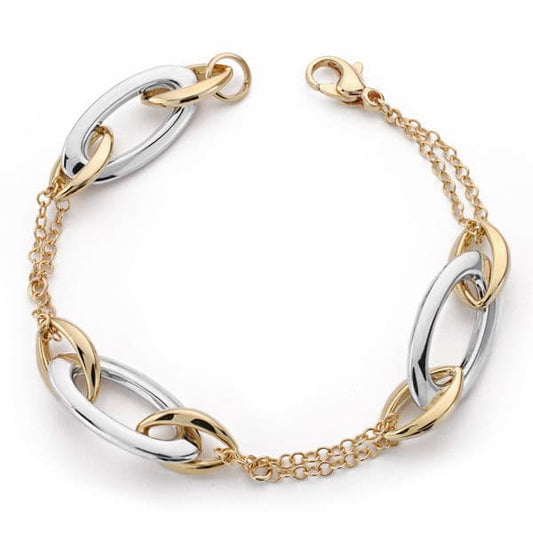 9K Pulsera Oro Amarillo Hueca 19.5Cm