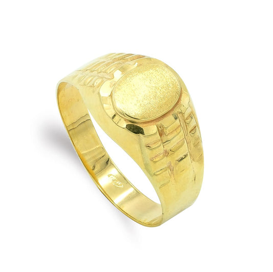 9K Sello Oro Amarillo Hueco Oval. Zona Grabado: 7X5 Mm