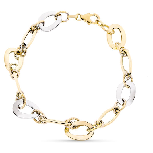 9K Pulsera Oro Amarillo Hueca 20.5 Cm