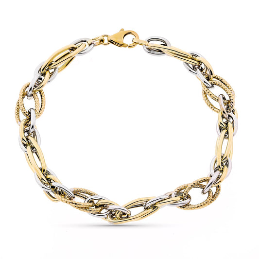 9K Pulsera Oro Amarillo Hueca 20Cm