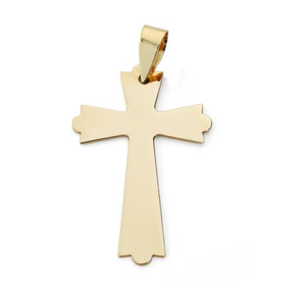 9K Cruz Oro Amarillo Sin Cristo 25X16 Mm