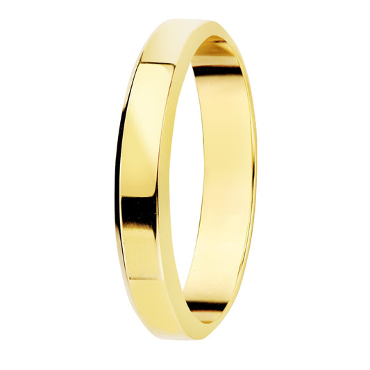 9K Alianza De Oro Amarillo Lisa Brillo Bordes. Ancho: 3 Mm.