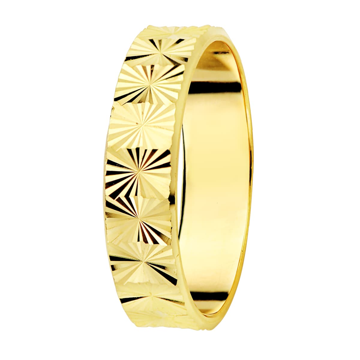 9K Alianza De Matrimonio Oro Amarillo Tallada 4 Mm