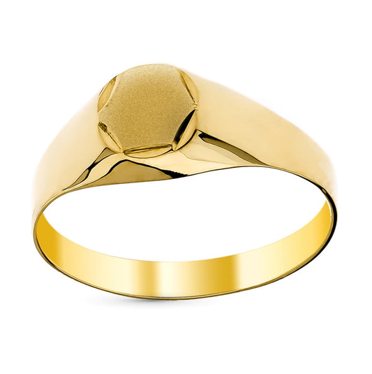 9K Sello Bebe Oro Amarillo Hueco Tallado. Zona Grabado: 5 Mm