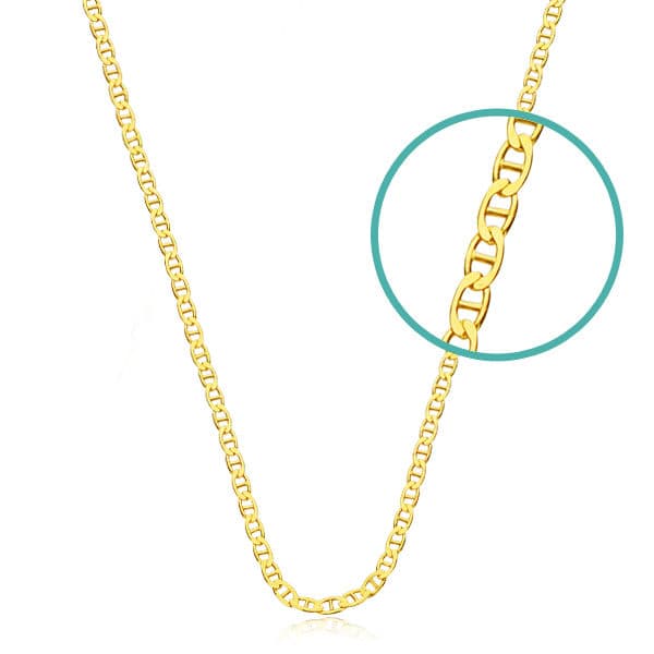 18K Cadena Oro Amarillo Hueca Banana. Ancho: 4,8 Mm. Largo: 60Cm