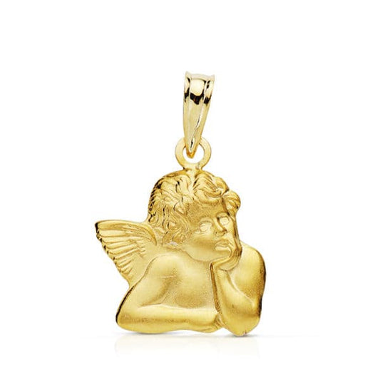 9K Medalla Angel Oro Amarillo Silueta 9K 16X14 Mm
