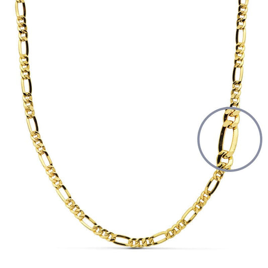 9K Cadena Oro Amarillo Hueca 50X3Mm