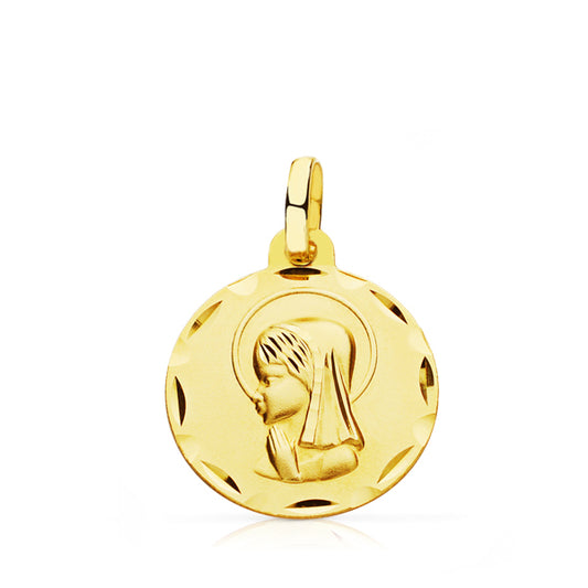 9K MEDALLA ORO AMARILLO VIRGEN NIÑA 16 MM