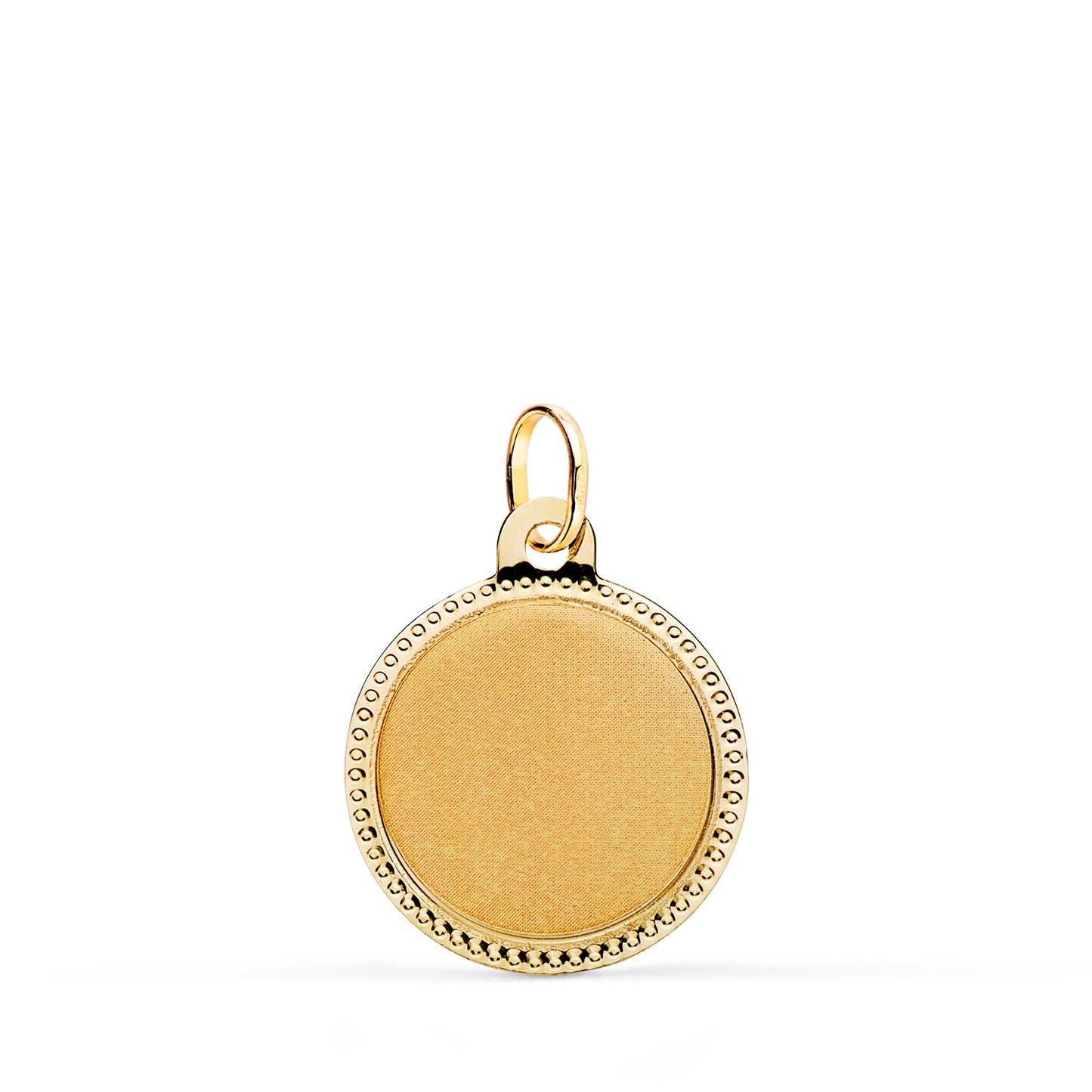 9K Disco Oro Amarillo Liso Matizado Con Borde Tallado 16 Mm