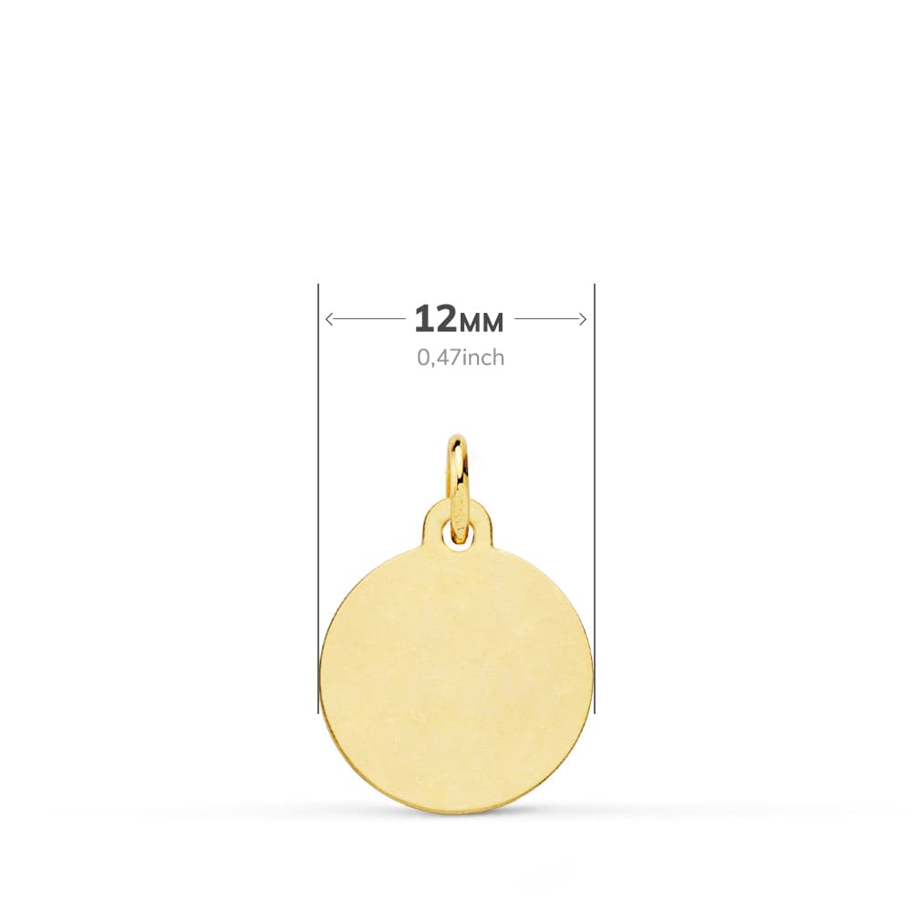 18K MEDALLA ORO AMARILLO NUEVO BAUTISMO BISEL 12 MM