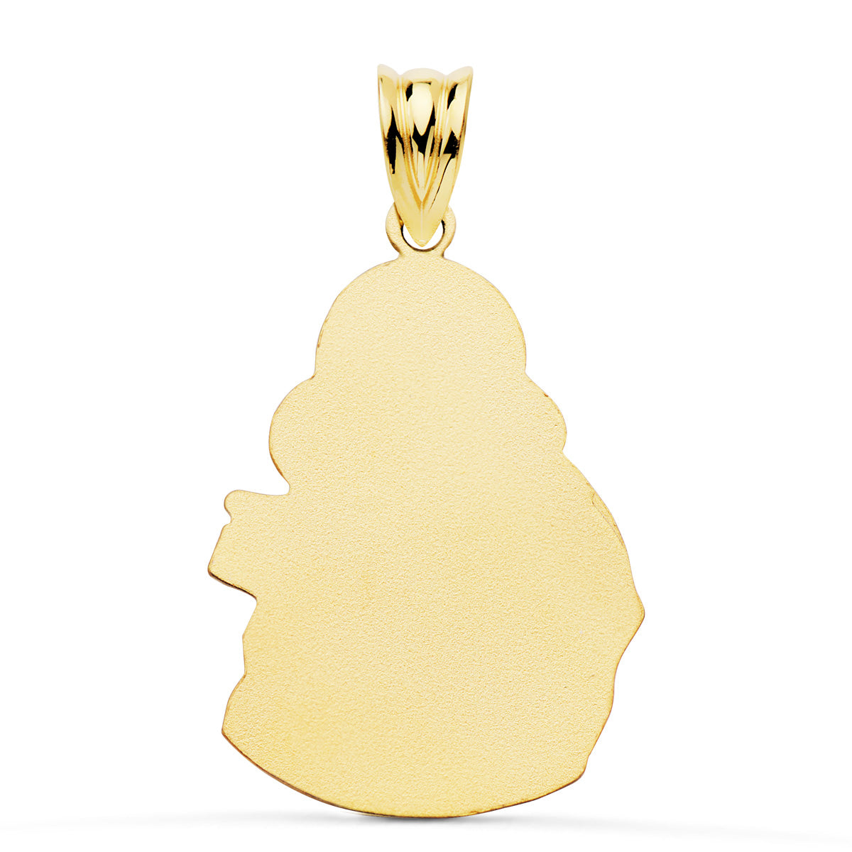 18K MEDALLA ORO AMARILLO VIRGEN DEL CARMEN SILUETA TALLADA 24X19 MM